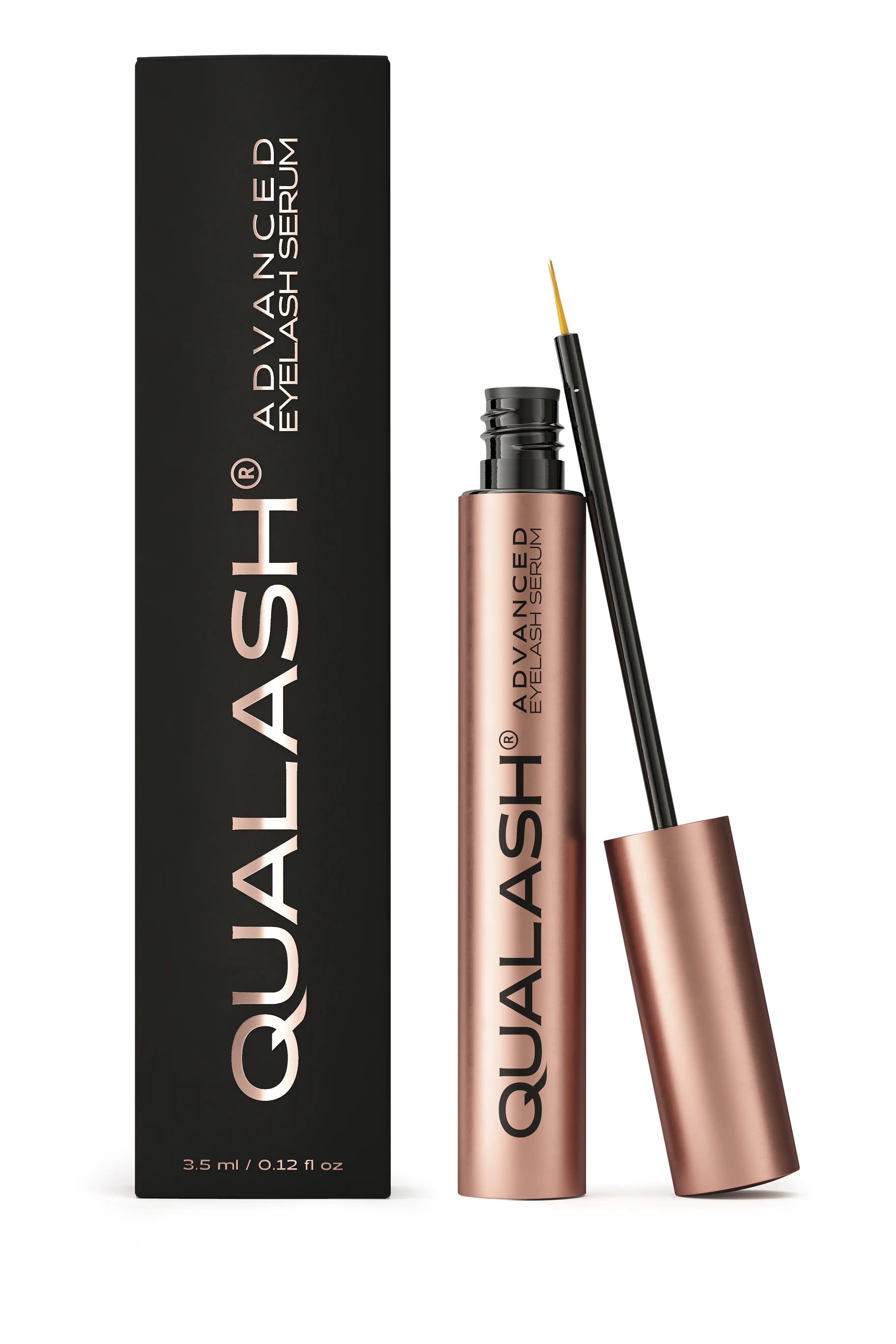 QUALASH Advanced Eyelash Serum 3.5 ml med emballage – produktfoto af vippevækstserum